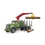 Bruder camion lemne Mack Granite cu macara de incarcare, graifer si 3 busteni